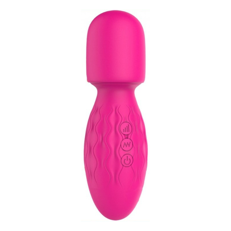 Generique Mini Wand Power Magic 15cm - Tête 42mm Rose
